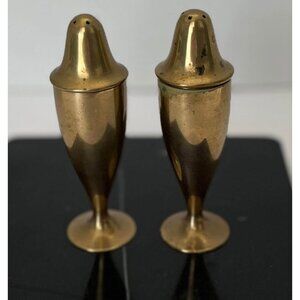 Vintage Dirilyte Dirigold Bronze Salt & Pepper Shakers Set Mid Century
